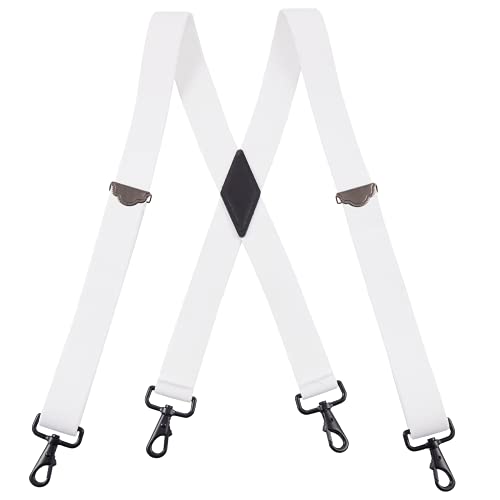 Buyless Fashion Hosenträger für Herren - 48" verstellbare Träger 1 1/4" - X Rücken mit schwarzen Haken - 5141-White Buyless Fashion Hosenträger für Herren - 48" verstellbare Träger 1 1/4" - X Rücken mit schwarzen Haken - 5141-White von Buyless Fashion