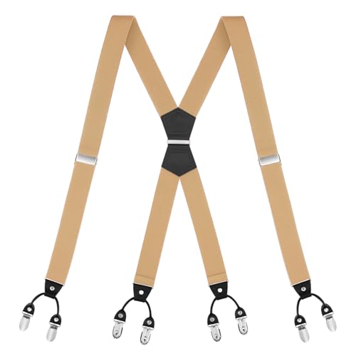 Buyless Fashion Hosenträger für Männer - 48 "elastische verstellbare Träger 1 1/4" - X-Form - 5133-Tan Buyless Fashion Hosenträger für Männer - 48 "elastische verstellbare Träger 1 1/4" - X-Form - 5133-Tan von Buyless Fashion