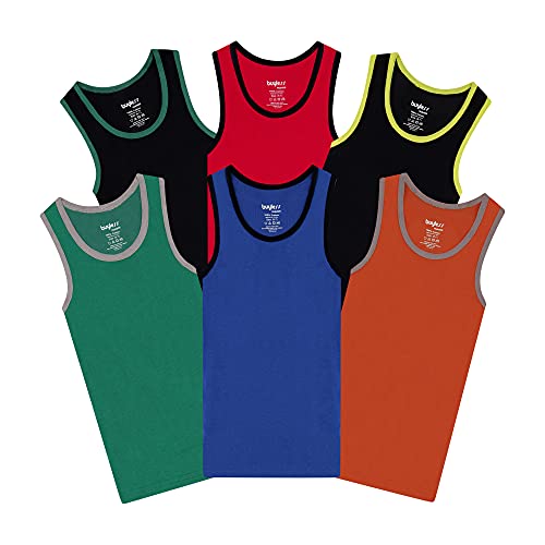 Buyless Fashion Jungen Unterhemden Tank-Top Mehrfarbig Weiche Baumwolle (6er-Pack) 13-14 von Buyless Fashion