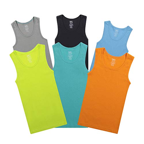 Buyless Fashion Jungen Unterhemden Tank-Top Mehrfarbig Weiche Baumwolle (6er-Pack) 4-5 von Buyless Fashion