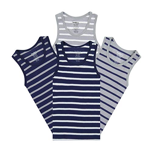 Buyless Fashion Jungen Unterhemden Tank-Top Streifen Weiche Baumwolle (4er-Pack) 11-12 von Buyless Fashion