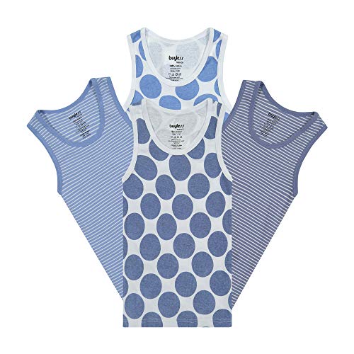 Buyless Fashion Jungen Unterhemden Tank-Top Tupfen Weiche Baumwolle (4er-Pack) 11-12 von Buyless Fashion