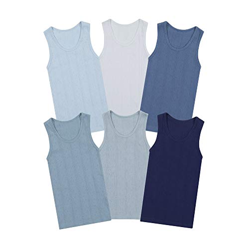 Buyless Fashion Jungen Unterhemden Tank-Top Weiß Weiche Baumwolle (6er-Pack) 1 – 2 von Buyless Fashion