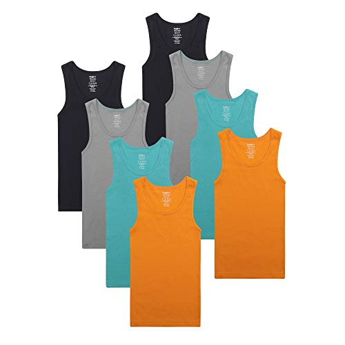 Buyless Fashion Jungen Unterhemden Tank-Top Weiß Weiche Baumwolle (8er-Pack) 7-8 von Buyless Fashion