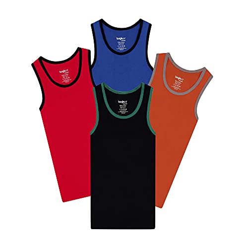 Buyless Fashion Jungen Unterhemden Tank-Top mehrfarbige Weiche Baumwolle (4er-Pack) 13-14 von Buyless Fashion