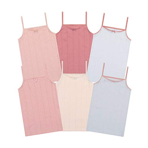 Buyless Fashion Mädchen Cami Öse Unterhemden Baumwolle (6er Pack) 13-14 von Buyless Fashion