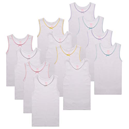 Buyless Fashion Mädchen Cami Unterhemden Baumwolle mit Saum (12er Pack) 13-14 von Buyless Fashion