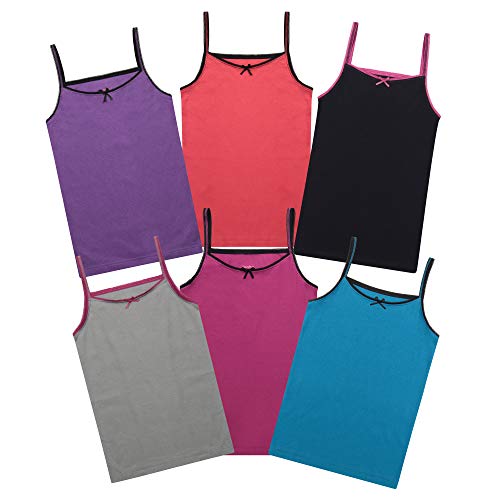 Buyless Fashion Mädchen Cami Unterhemden Baumwolle mit Saum (6er Pack) 11-12 von Buyless Fashion