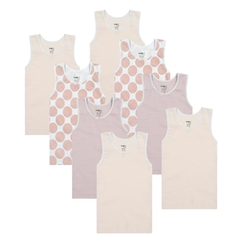 Buyless Fashion Mädchen Tupfen Unterhemden Baumwolle (8er Pack) 13 – 14 von Buyless Fashion