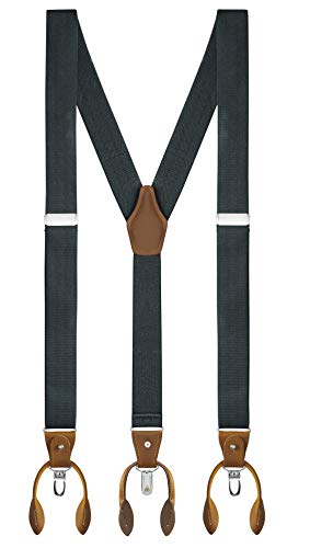 Buyless Fashion Herren Y Hosenträger - 122cm elastische verstellbare Riemen 3 cm - 5120-Gray von Buyless Fashion