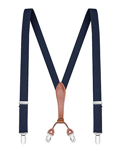 Buyless Fashion Herren Y Hosenträger - 122cm elastische verstellbare Riemen 2,5 cm - 5118-Navy von Buyless Fashion