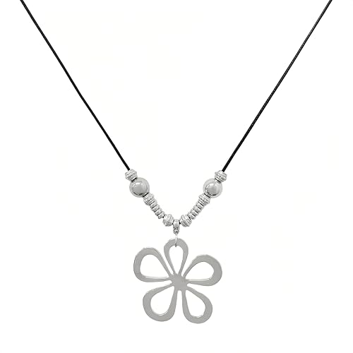 Buyongwant Blumen-Halskette für Damen, unregelmäßige Y2K-Perlen, langer Stil, modischer Charm-Schmuck von Buyongwant