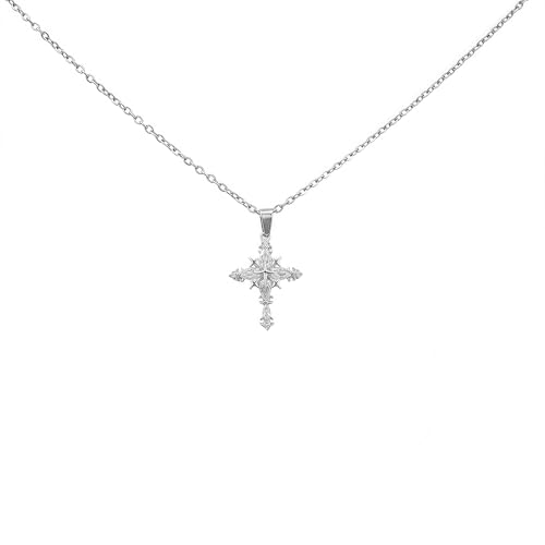 Buyongwant Kreuz-Halskette für Damen, sternförmiger Zirkonia-Anhänger, modisch, unregelmäßig, Y2K-Charm-Schmuck von Buyongwant