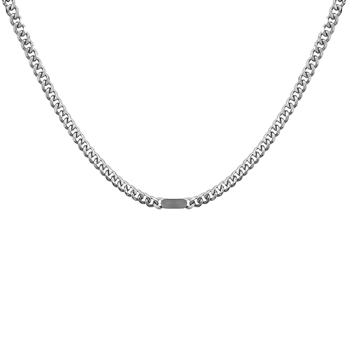 Buyongwant Titanstahl-Halskette für Herren, Charm, unregelmäßig, Y2K, Hip-Hop, Mode-Trendschmuck, Silber von Buyongwant