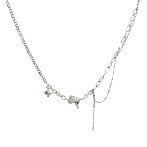 Buyongwant Unregelmäßige Halskette für Damen, Süßigkeiten-Design, Quaste, Y2K, modischer Hip-Hop-Silberschmuck von Buyongwant