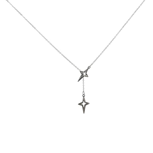 Buyongwant Unregelmäßige Y2k lange Y-förmige Halskette mit Zirkon eingelegten funkelnden Ziegelsteinquasten Anhänger Doppellagige Kette High-End-Mode-Accessoire Damen, small-scale, Zink, Kein von Buyongwant