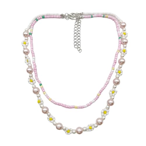 Buyongwant Unregelmäßige rote Rosen-Halskette für Damen, Blumen-Halskette, Vintage-Schmuck, Modeschmuck, Valentinstag, Schmuck, 49 cm, Zink, Kein Edelstein von Buyongwant