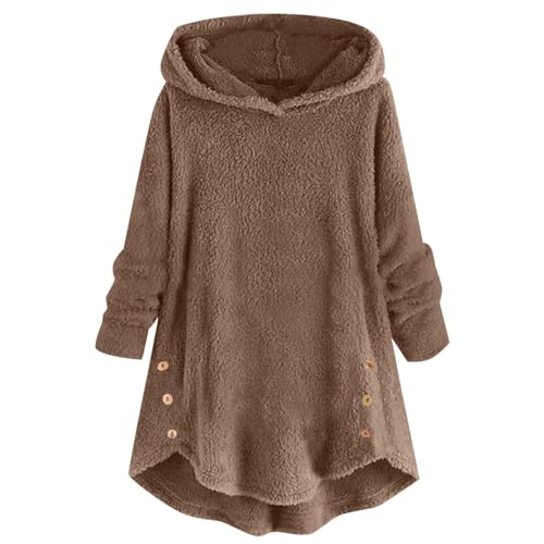 BuzkiK Bademantel Damen Plüsch Pyjamas Kuschelig Weicher Kleidung Mit Kapuze Langer Bademantel Leichter Fleece Negligee Erwachsene Schlafanzug Morgenmantel Bademantel Baumwolle Damen Lang von BuzkiK