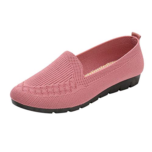 BuzkiK Ballerinas Damen Elegant: Günstig mit Flachem Weiche Elegant Freizeitschuhe Balerinaschuhe Geschlossene Atmungsaktiv Bequem Breite Füße Ballerinas Flache Schuhe Stricken Leder Schuhe Sneaker von BuzkiK