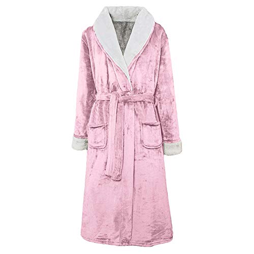 BuzkiK Nachthemd Damen Pajama Leichter Bademantel Damen Unisex Wintermantel Weicher Hausmantel Schlafanzug Elegant 3/4 Ärmeln Bademantel Sleepwear Wadenlang Bodenlang Loungewear Langarm von BuzkiK