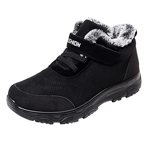 Warm Gefüttert Winterschuhe Damen Für Den Außenbereich, Stiefeletten Snow Warm Slip on Anti-Slip Boots Schneestiefel Boots Winterboots Bequem Schneestiefel Winterschuhe Rutschfest von BuzkiK