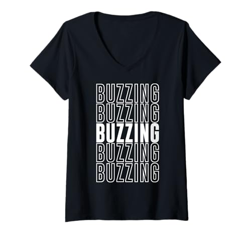 Damen Summend T-Shirt mit V-Ausschnitt Damen Summend T-Shirt mit V-Ausschnitt von Buzzing Apparel
