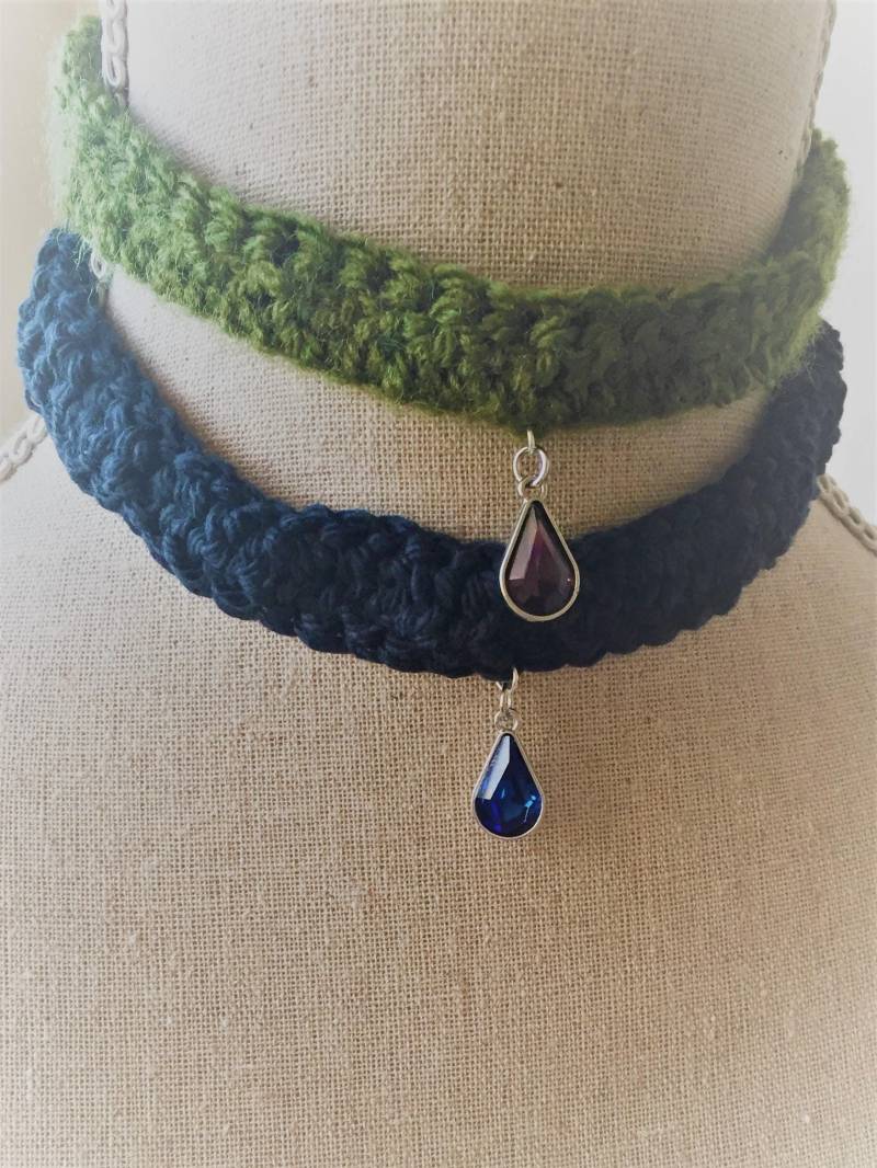 Halsband Häkeln Zubehör Geburtsstein Anhänger Halsband Häkeln Zubehör Geburtsstein Anhänger von BvBCollections