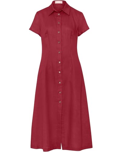 BvS Brigitte von Schönfels Kurzarm-Leinenkleid Himbeer 44 von BvS Brigitte von Schönfels