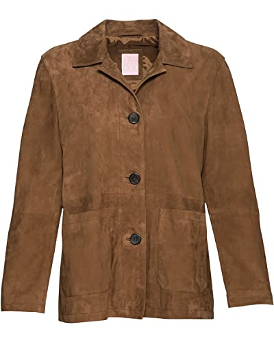 BvS Brigitte von Schönfels Leder-Hemdjacke Braun 40 von BvS Brigitte von Schönfels