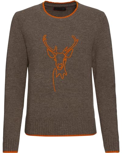 BvS Brigitte von Schönfels Pullover mit Hirschmotiv Braun/Orange, 44 von BvS Brigitte von Schönfels