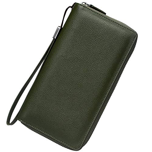 Portmonee Damen mit RFID Schutz Geldbeutel, Portemonnaie, Geldbörse, Brieftasche, Damengeldbeutel, Damengeldbörse lang groß viele fächer Leder Reissverschluss von Bveyzi