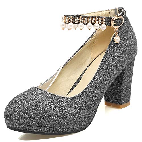 Bviennic Bride Knöchelriemchen Mary Jane Blockabsatz Pumps Hochzeit Comfy Runde Zehen Kleid Plateau Party Formal Kleid Schuhe Schwarz Gr 42 Eu-44Cn Bviennic Bride Knöchelriemchen Mary Jane Blockabsatz Pumps Hochzeit Comfy Runde Zehen Kleid Plateau Party Formal Kleid Schuhe Schwarz Gr 42 Eu-44Cn von Bviennic