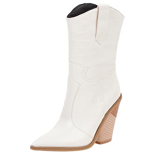 Bviennic Daherren Halbschaft Keilabsatz Cowboystiefel Pointed Toe Winter Mode Chunky Höhe Ferse Western Stiefeletten Ohne Verschluss Herren Weiß Gr 39 EU-40Cn Bviennic Daherren Halbschaft Keilabsatz Cowboystiefel Pointed Toe Winter Mode Chunky Höhe Ferse Western Stiefeletten Ohne Verschluss Herren Weiß Gr 39 EU-40Cn von Bviennic