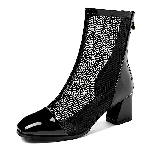 Bviennic Daherren Sommer Square Toe Mesh Boots Reißverschluss Mode Lack Blockabsatz Chelsea Reitstiefel Party Schwarz/Ankle/6Cm Gr 38 EU-39Cn Bviennic Daherren Sommer Square Toe Mesh Boots Reißverschluss Mode Lack Blockabsatz Chelsea Reitstiefel Party Schwarz/Ankle/6Cm Gr 38 EU-39Cn von Bviennic