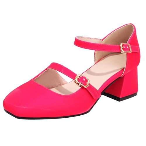 Bviennic Damen Block Mitte Absatz Sandals Mode 0525 Rose-Rot Gr 40.5 EU/42Cn Bviennic Damen Block Mitte Absatz Sandals Mode 0525 Rose-Rot Gr 40.5 EU/42Cn von Bviennic