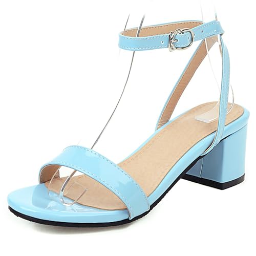 Bviennic Damen Block Mitte Absatz Sandals Simple 0726 Blau Gr 33.5 EU/33Cn Bviennic Damen Block Mitte Absatz Sandals Simple 0726 Blau Gr 33.5 EU/33Cn von Bviennic