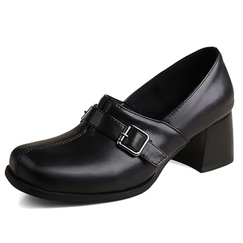 Bviennic Damen Blockabsatz Loafer 901 Schwarz Gr 43 EU/45Cn von Bviennic