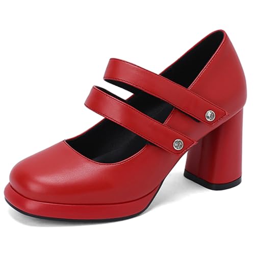 Bviennic Damen Blockabsatz Mary Jane 803 Rot Gr 40.5 EU/42Cn Bviennic Damen Blockabsatz Mary Jane 803 Rot Gr 40.5 EU/42Cn von Bviennic