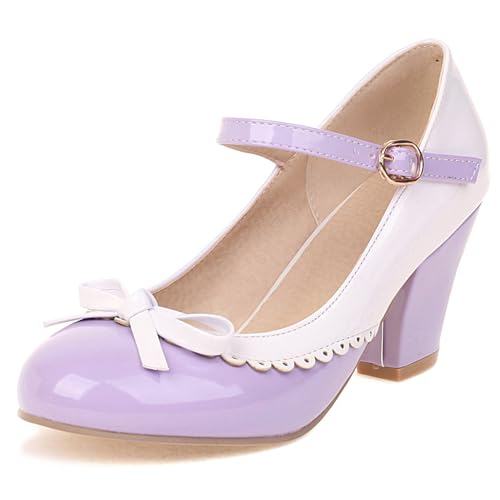 Bviennic Damen Blockabsatz Mary Jane 817 Violett Gr 33.5 EU/33Cn Bviennic Damen Blockabsatz Mary Jane 817 Violett Gr 33.5 EU/33Cn von Bviennic