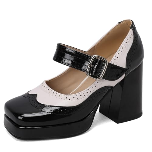 Bviennic Damen Blockabsatz Mary Jane mit Plateau 883 Schwarz Gr 36.5 EU/37Cn Bviennic Damen Blockabsatz Mary Jane mit Plateau 883 Schwarz Gr 36.5 EU/37Cn von Bviennic
