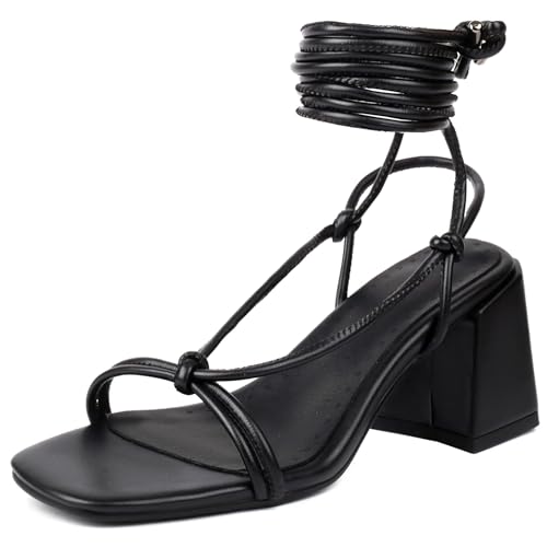 Bviennic Damen Blockabsatz Mode Schnüren Hochzeit Party-Sandales Schwarz Gr 40.5 EU/42Cn Bviennic Damen Blockabsatz Mode Schnüren Hochzeit Party-Sandales Schwarz Gr 40.5 EU/42Cn von Bviennic