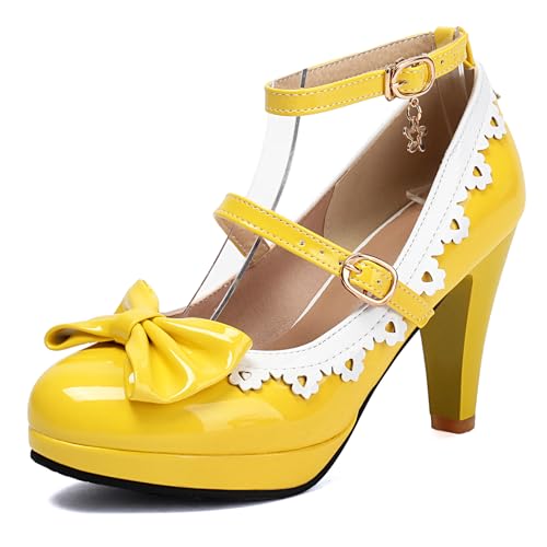 Bviennic Damen Blockieren Fersenpumps 857 Gelb Gr 39 EU/40Cn Bviennic Damen Blockieren Fersenpumps 857 Gelb Gr 39 EU/40Cn von Bviennic