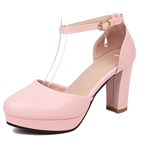 Bviennic Damen Closed Toe Blockabsatz Plateau Bridal Sandalen Elegant Knöchelriemchen Party Schuhe Komfort Kleid Pink Gr 34 Eu Bviennic Damen Closed Toe Blockabsatz Plateau Bridal Sandalen Elegant Knöchelriemchen Party Schuhe Komfort Kleid Pink Gr 34 Eu von Bviennic