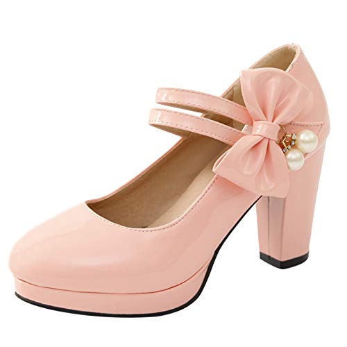 Bviennic Damen Closed Toe Mary Jane Blockabsatz Pumps Lack Bride Hochzeit Runde Zehen Plateau Sweet Sommer Party Schuhe Pink Gr 45 Eu-47Cn Bviennic Damen Closed Toe Mary Jane Blockabsatz Pumps Lack Bride Hochzeit Runde Zehen Plateau Sweet Sommer Party Schuhe Pink Gr 45 Eu-47Cn von Bviennic