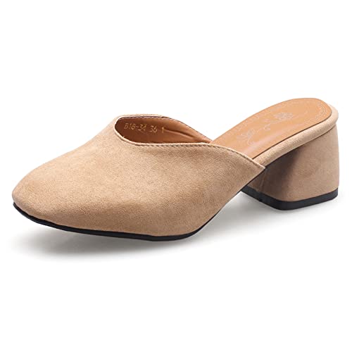 Bviennic Damen Closed Toe Pantoffeln Blockabsatz Pantoffeln Sandalen Pantoletten Ohne Verschluss Sommer Leisure Draußen Pantoffeln Mode Aprikose Gr 51 Eu-53Cn Bviennic Damen Closed Toe Pantoffeln Blockabsatz Pantoffeln Sandalen Pantoletten Ohne Verschluss Sommer Leisure Draußen Pantoffeln Mode Aprikose Gr 51 Eu-53Cn von Bviennic