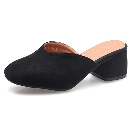 Bviennic Damen Closed Toe Pantoffeln Blockabsatz Pantoffeln Sandalen Pantoletten Ohne Verschluss Sommer Leisure Draußen Pantoffeln Mode Schwarz Gr 51 Eu-53Cn Bviennic Damen Closed Toe Pantoffeln Blockabsatz Pantoffeln Sandalen Pantoletten Ohne Verschluss Sommer Leisure Draußen Pantoffeln Mode Schwarz Gr 51 Eu-53Cn von Bviennic