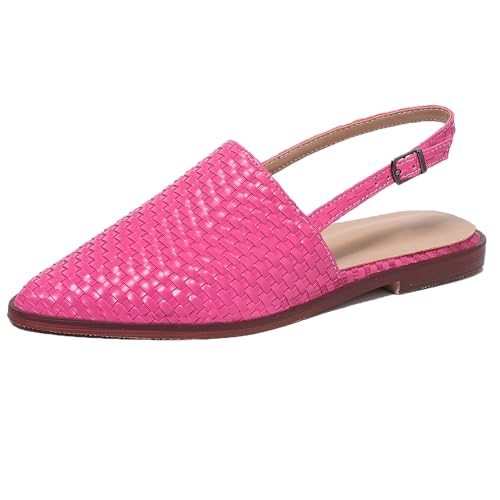 Bviennic Damen Flach Braided Slingback Mode Retro Sandals Rose-Rot Gr 38 EU/39Cn Bviennic Damen Flach Braided Slingback Mode Retro Sandals Rose-Rot Gr 38 EU/39Cn von Bviennic