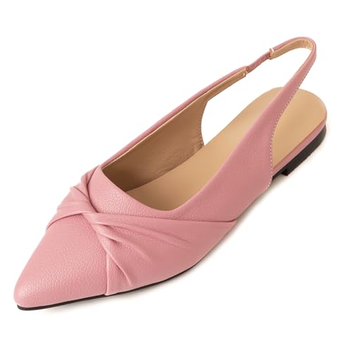 Bviennic Damen Flach Pointed Toe Ohne Verschluss Slingback Schuhe Mode Komfort Tägliche Sandales Haitang-Rot Gr 40.5 EU/42Cn Bviennic Damen Flach Pointed Toe Ohne Verschluss Slingback Schuhe Mode Komfort Tägliche Sandales Haitang-Rot Gr 40.5 EU/42Cn von Bviennic