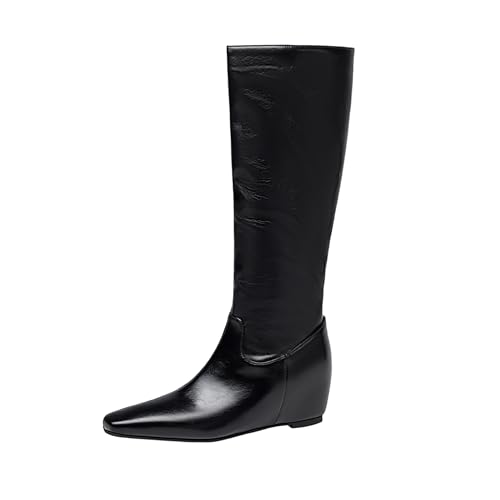 Bviennic Damen Hohe Stiefel Mid Keilabsatz Solid Pointed Toe Ohne Verschluss Daily 2189 Schwarz Gr 44 EU/46Cn Bviennic Damen Hohe Stiefel Mid Keilabsatz Solid Pointed Toe Ohne Verschluss Daily 2189 Schwarz Gr 44 EU/46Cn von Bviennic
