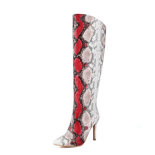 Bviennic Damen Hohe Stiefel Stiletto Höhe Ferse Mode Pointed Toe Ohne Verschluss Party 2202 Rot Gr 36.5 EU/37Cn Bviennic Damen Hohe Stiefel Stiletto Höhe Ferse Mode Pointed Toe Ohne Verschluss Party 2202 Rot Gr 36.5 EU/37Cn von Bviennic